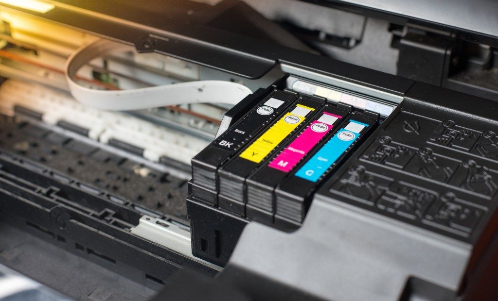Closeup photo of a printer ink jet