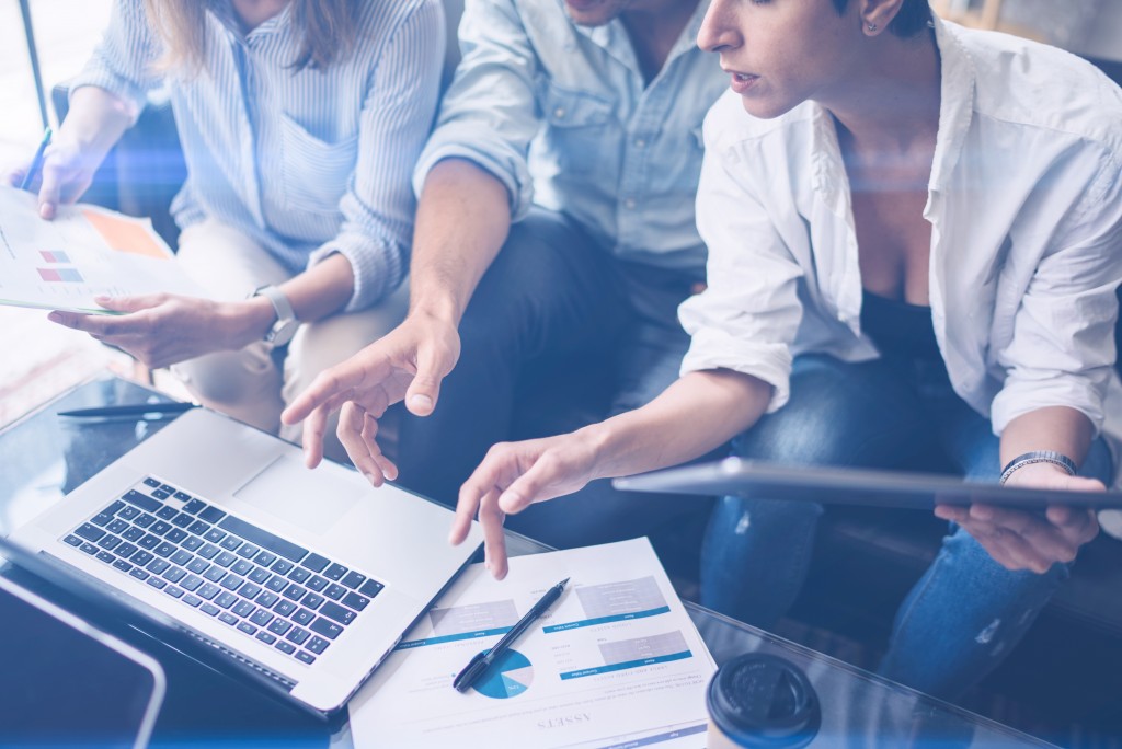 Group of employees collaborating