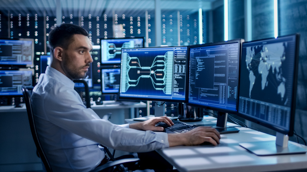 IT specialist working on cybersecurity